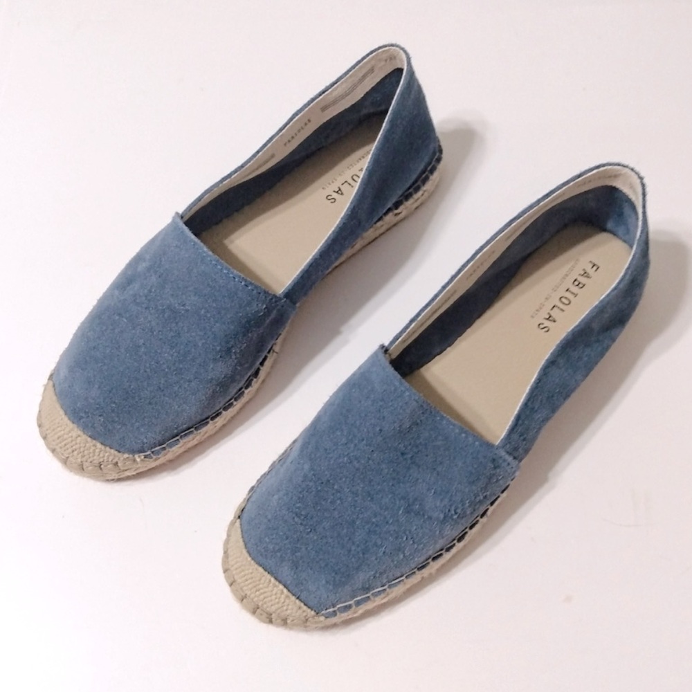 Like New! Fabiolas blue suede espadrilles size 36